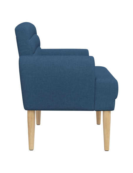 Loveseat con bottoni imbottiti Blu 116 x 67 x 80 cm Tessuto