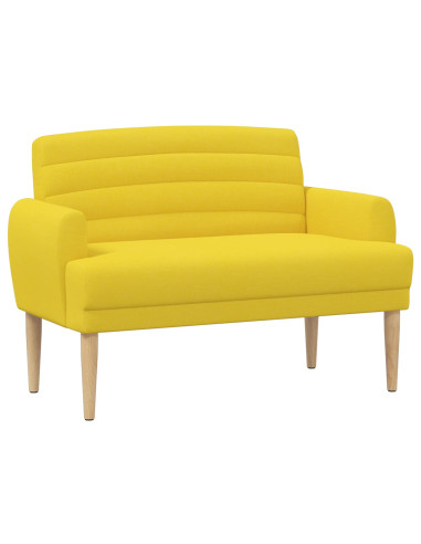 Loveseat con bottoni imbottiti Giallo Chiaro 116 x 67 x 80 cm