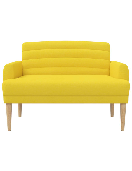 Loveseat con bottoni imbottiti Giallo Chiaro 116 x 67 x 80 cm