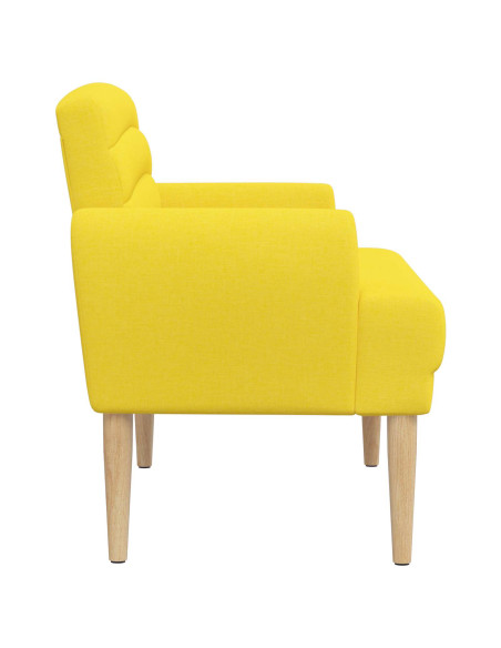 Loveseat con bottoni imbottiti Giallo Chiaro 116 x 67 x 80 cm