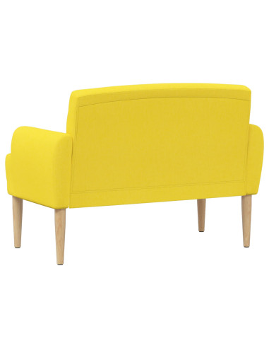 Loveseat con bottoni imbottiti Giallo Chiaro 116 x 67 x 80 cm