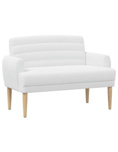 Loveseat con bottoni imbottiti Bianco 116 x 67 x 80 cm Tessuto 2