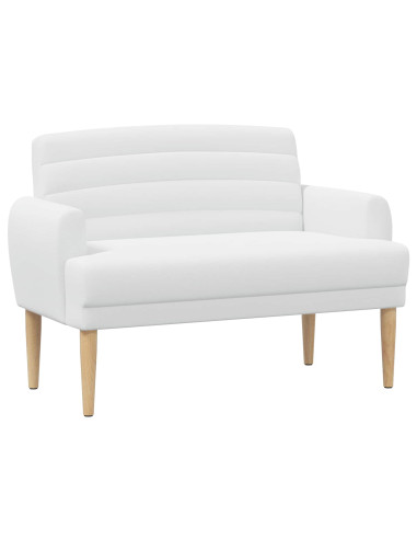 Loveseat con bottoni imbottiti Bianco 116 x 67 x 80 cm Tessuto