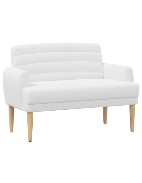 Loveseat con bottoni imbottiti Bianco 116 x 67 x 80 cm Tessuto