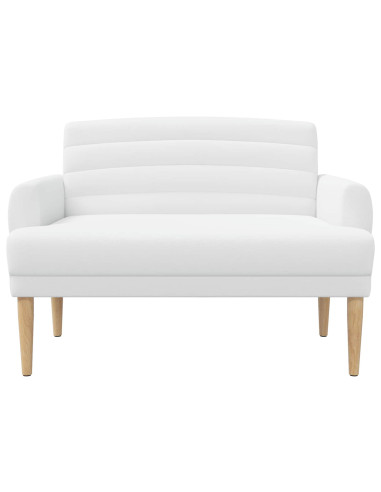 Loveseat con bottoni imbottiti Bianco 116 x 67 x 80 cm Tessuto