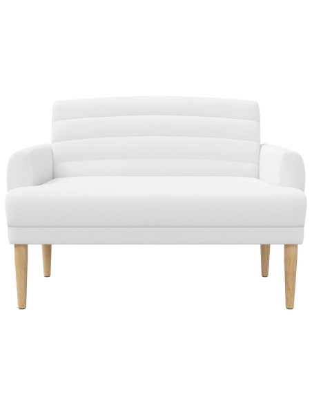Loveseat con bottoni imbottiti Bianco 116 x 67 x 80 cm Tessuto
