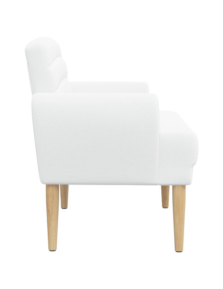 Loveseat con bottoni imbottiti Bianco 116 x 67 x 80 cm Tessuto
