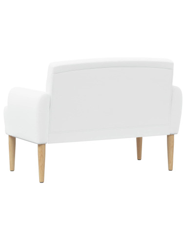 Loveseat con bottoni imbottiti Bianco 116 x 67 x 80 cm Tessuto