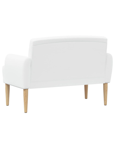 Loveseat con bottoni imbottiti Bianco 116 x 67 x 80 cm Tessuto
