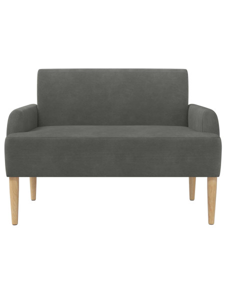 Loveseat con bottoni imbottiti Grigio Scuro 116 x 67 x 81 cm
