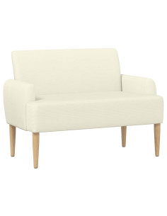 Loveseat con bottoni imbottiti Crema 116 x 67 x 81 cm 2