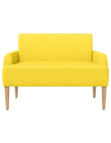 Loveseat con bottoni imbottiti Giallo Chiaro 116 x 67 x 81 cm
