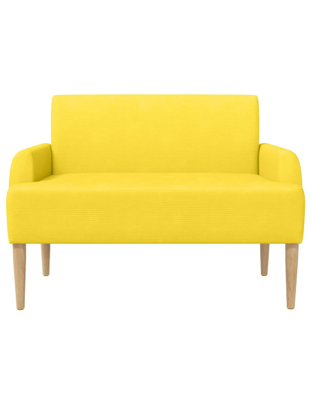 Loveseat con bottoni imbottiti Giallo Chiaro 116 x 67 x 81 cm