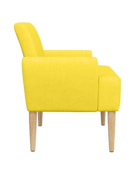 Loveseat con bottoni imbottiti Giallo Chiaro 116 x 67 x 81 cm