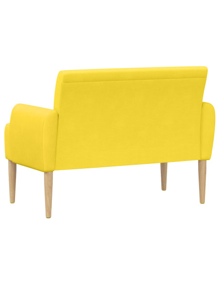 Loveseat con bottoni imbottiti Giallo Chiaro 116 x 67 x 81 cm