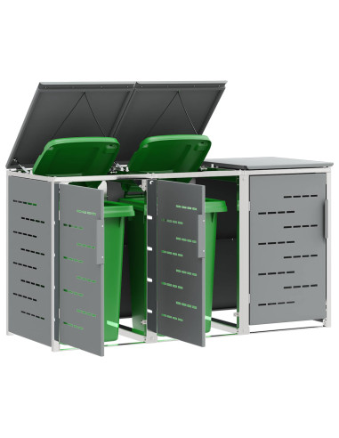 Stoccaggio contenitore a ruote Acciaio Inox Grigio