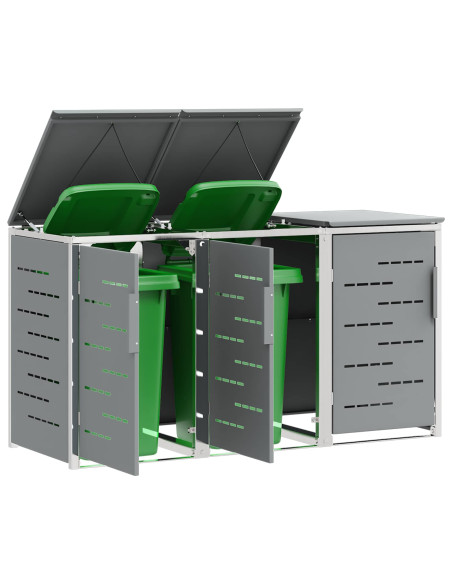Stoccaggio contenitore a ruote Acciaio Inox Grigio