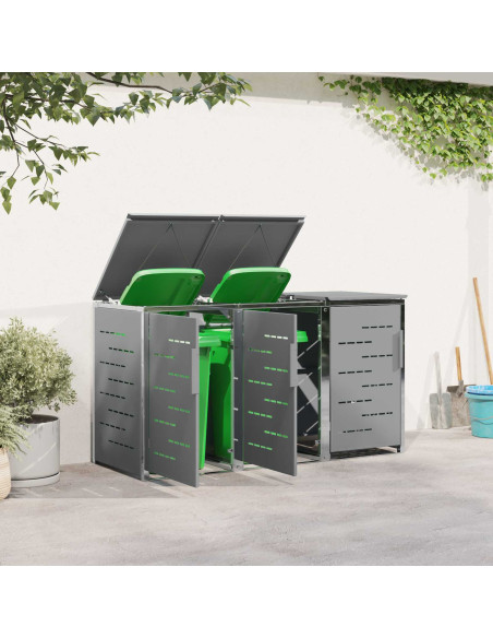 Stoccaggio contenitore a ruote Acciaio Inox Grigio