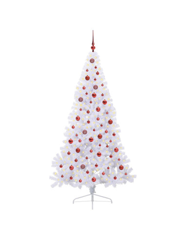 Albero di Natale artificiale Bianco 210 cm PVC e Acciaio