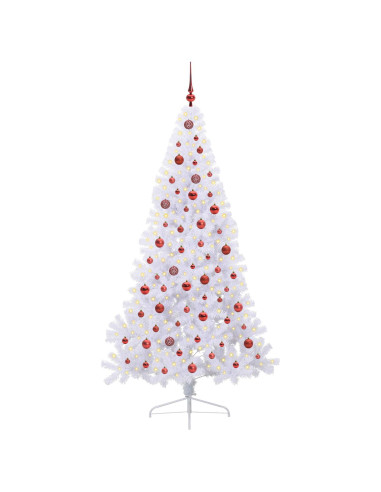 Albero di Natale artificiale Bianco 210 cm PVC e Acciaio