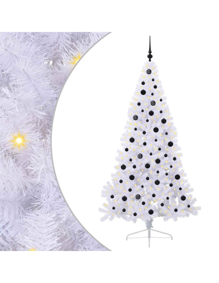 Albero di Natale artificiale Bianco 210 cm PVC e Acciaio
