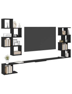 Mensola per TV da muro Rovere Nero 160 x 15 x 94 cm 2