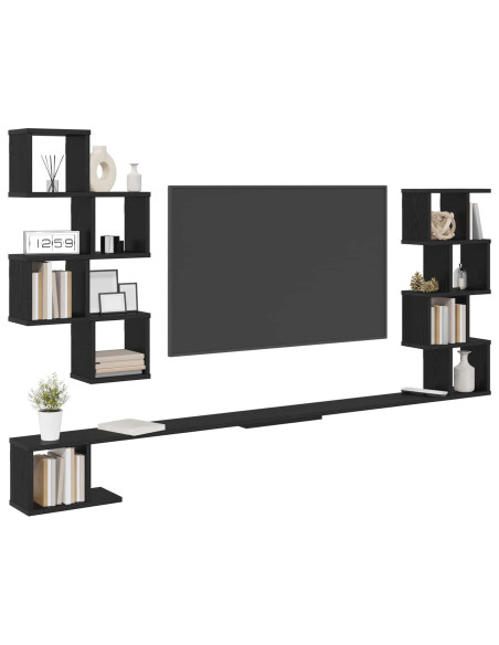 Mensola per TV da muro Rovere Nero 160 x 15 x 94 cm