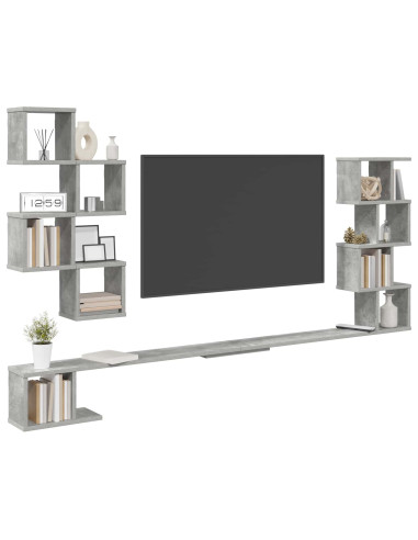 Mensola per TV da muro Grigio Cemento 160 x 15 x 94 cm