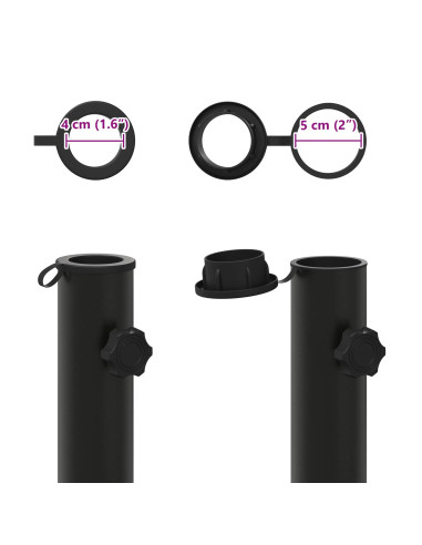 Tubo base per parasole 0.6 kg Nero Ferro for 40-50 mm Pole