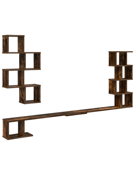 Mensola per TV da muro Rovere Fumo 180 x 15 x 94 cm