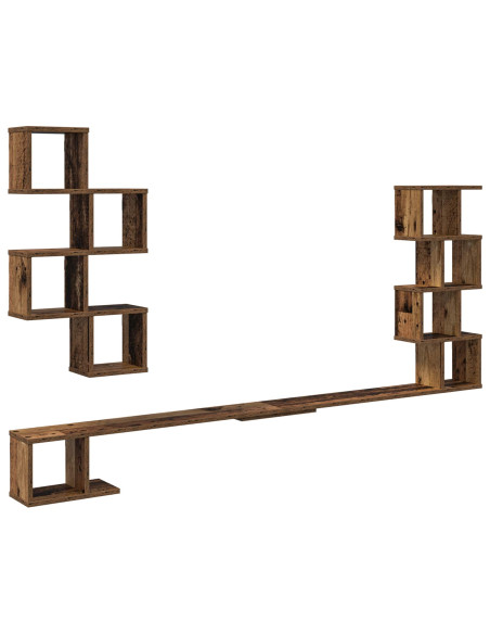 Mensola per TV da muro Legno antico 180 x 15 x 94 cm