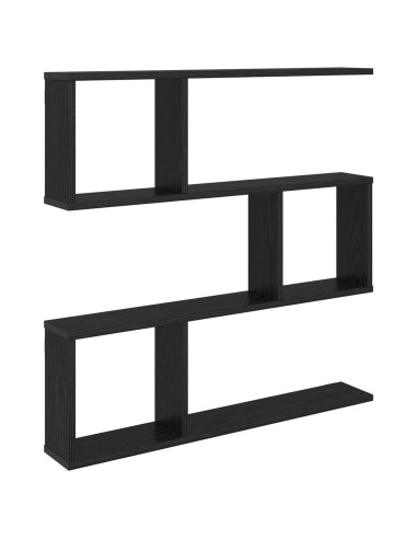 Scaffale da parete Rovere Nero 80 x 12 x 79,5 cm