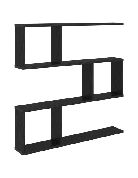 Scaffale da parete Rovere Nero 80 x 12 x 79,5 cm