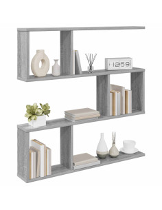 Scaffale da parete Sonoma grigio 80 x 12 x 79,5 cm 2