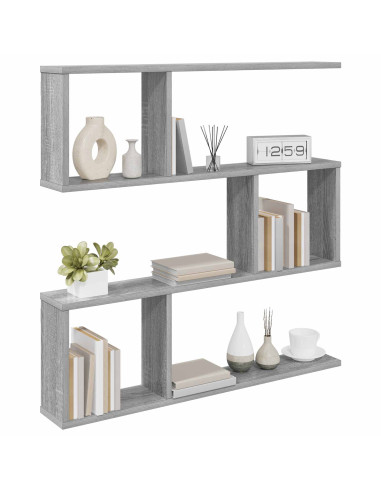 Scaffale da parete Sonoma grigio 80 x 12 x 79,5 cm