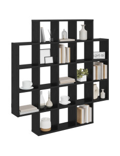 Scaffale da parete Rovere Nero 100 x 13 x 100 cm 2