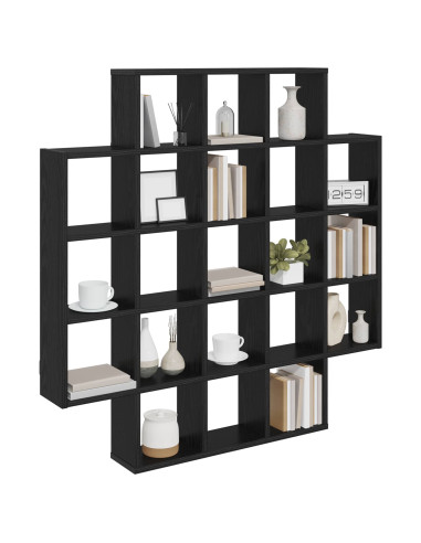 Scaffale da parete Rovere Nero 100 x 13 x 100 cm