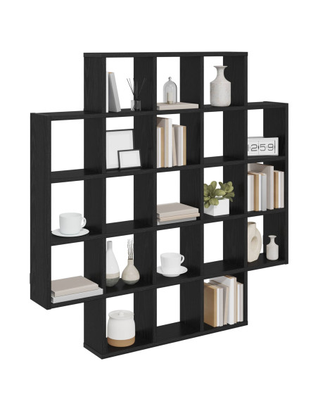 Scaffale da parete Rovere Nero 100 x 13 x 100 cm