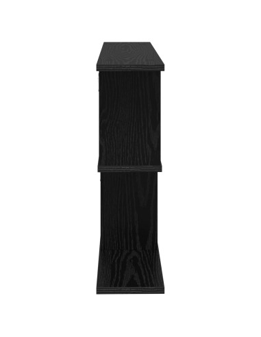 Scaffale da parete Rovere Nero 80 x 15 x 50,5 cm