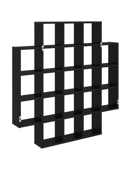 Scaffale da parete Rovere Nero 100 x 13 x 100 cm