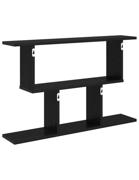 Scaffale da parete Rovere Nero 80 x 15 x 50,5 cm