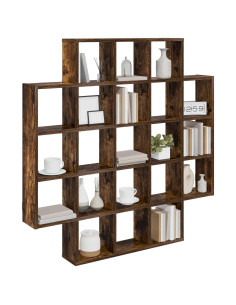 Scaffale da parete Rovere Fumo 100 x 13 x 100 cm 2