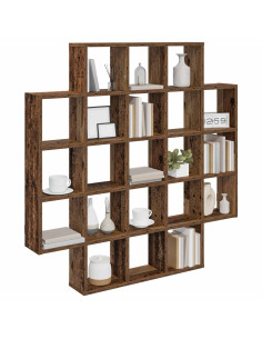 Scaffale da parete Legno antico 100 x 13 x 100 cm 2