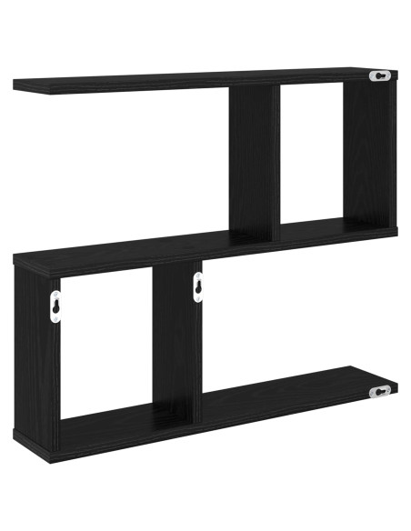 Scaffale da parete Rovere Nero 60 x 12 x 50,5 cm