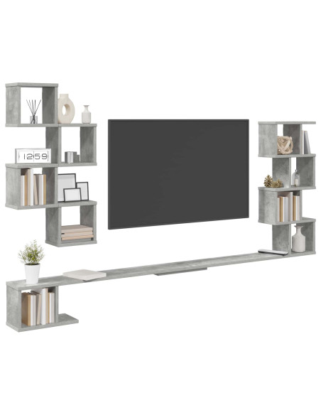 Mensola per TV da muro Grigio Cemento 180 x 15 x 94 cm