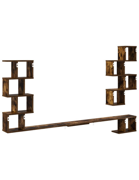 Mensola per TV da muro Rovere Fumo 180 x 15 x 94 cm