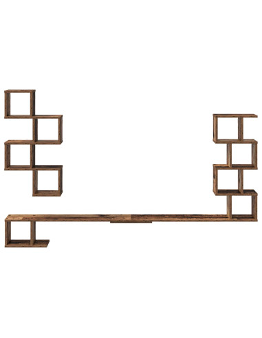 Mensola per TV da muro Legno antico 180 x 15 x 94 cm