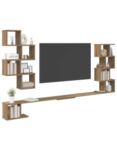 Mensola per TV da muro Rovere Artigianale 180 x 15 x 94 cm 2