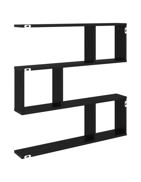 Scaffale da parete Rovere Nero 80 x 12 x 79,5 cm