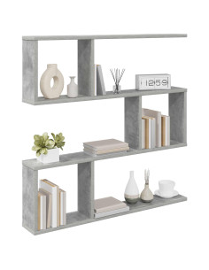 Scaffale da parete Grigio Cemento 80 x 12 x 79,5 cm 2